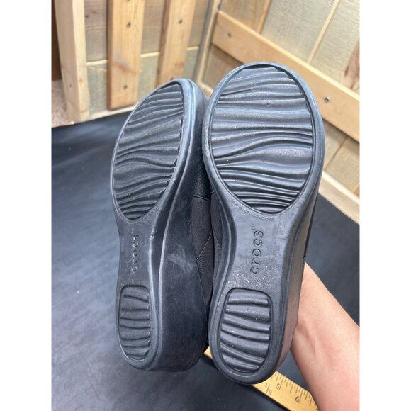 Crocs Busy Day Black Comfort Wedge Shoes Size 8 Slip On Work Clogs - Picture 9 of 9